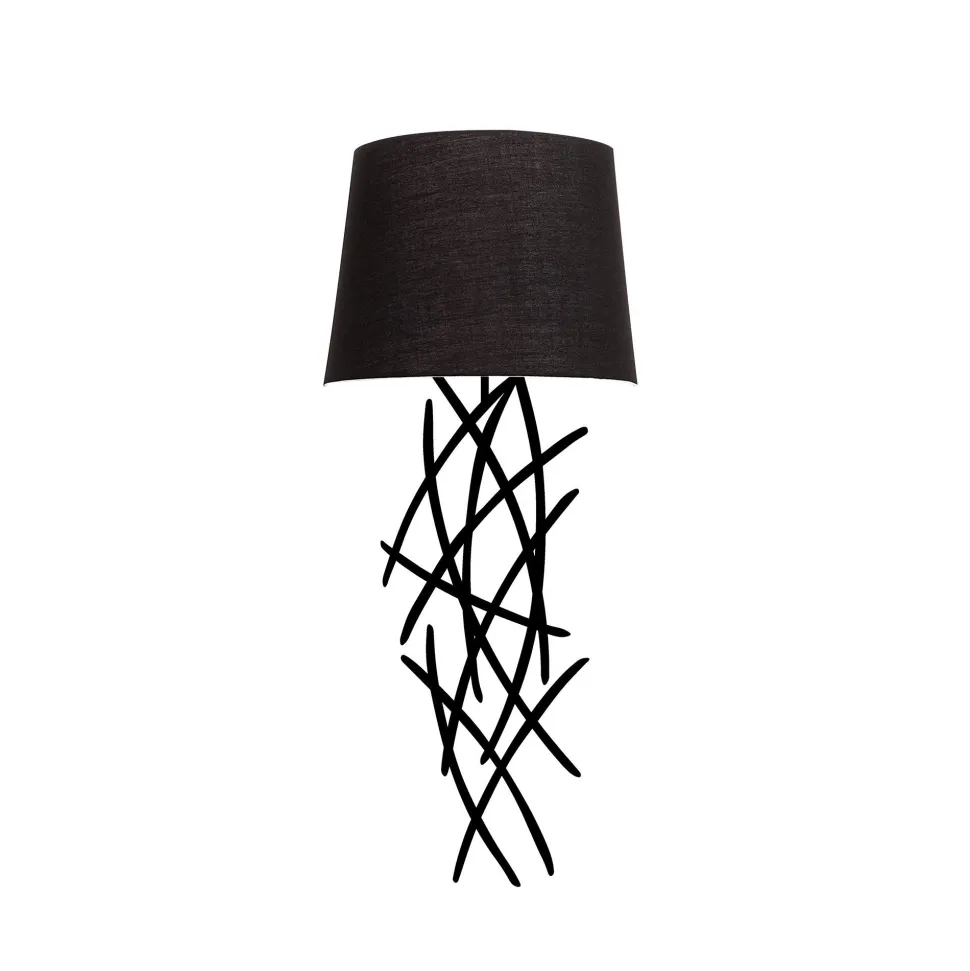 Applique murale brindilles Sarton Tissu et Métal Noir