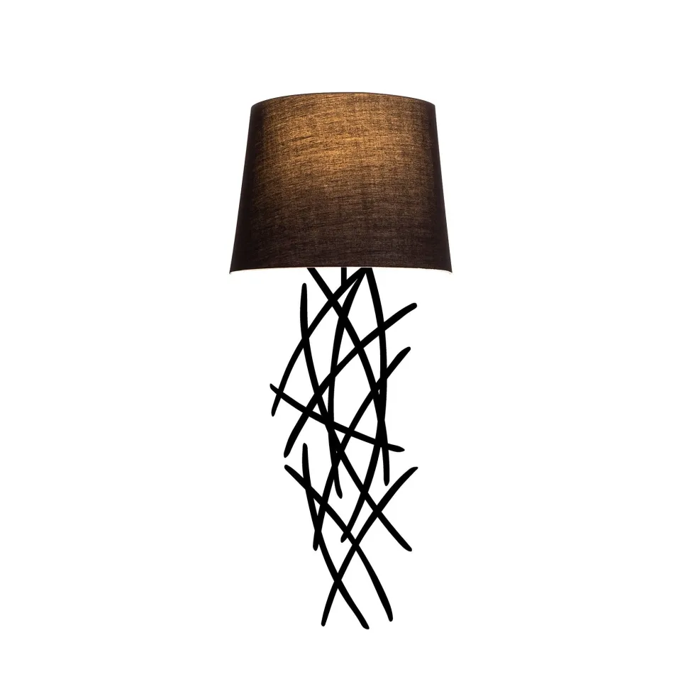 Applique murale brindilles Sarton Tissu et Métal Noir