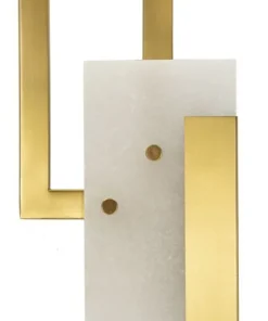 Applique murale géométrique métal doré verre satiné