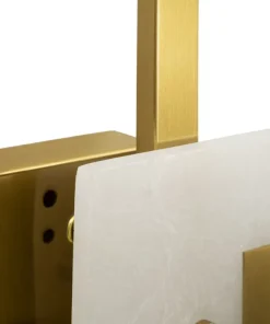 Applique murale géométrique métal doré verre satiné