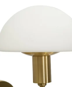 Applique murale Lovy Métal Doré Abat-jour Verre Blanc Mat