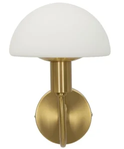 Applique murale Lovy Métal Doré Abat-jour Verre Blanc Mat