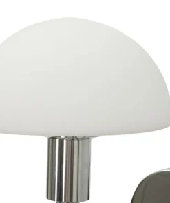 Applique murale Lovy métal argenté abat-jour verre blanc mat