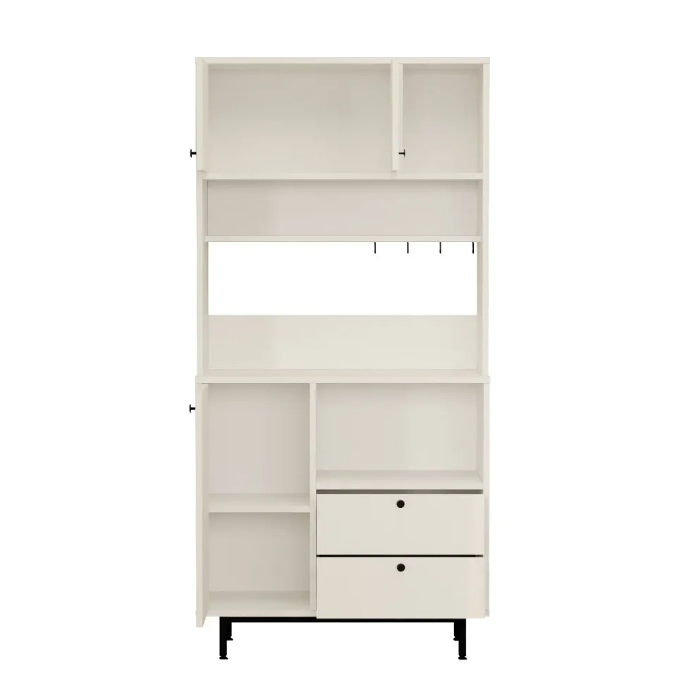 Armoire de cuisine moderne 4 portes et 2 tiroirs Axyl L88xH180cm Blanc