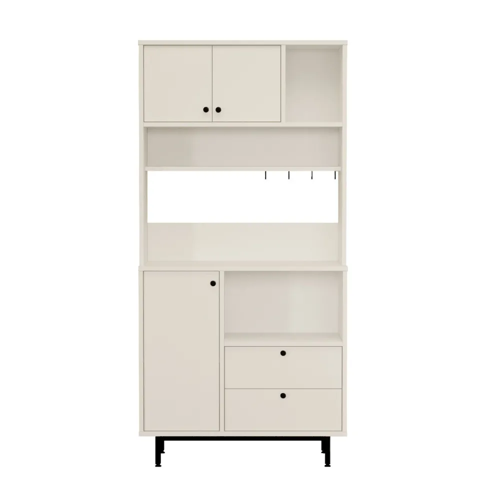 Armoire de cuisine moderne 4 portes et 2 tiroirs Axyl L88xH180cm Blanc