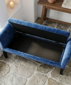 Banc coffre Idor Velours Bleu