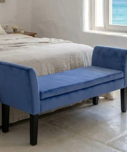 Banc coffre Idor Velours Bleu