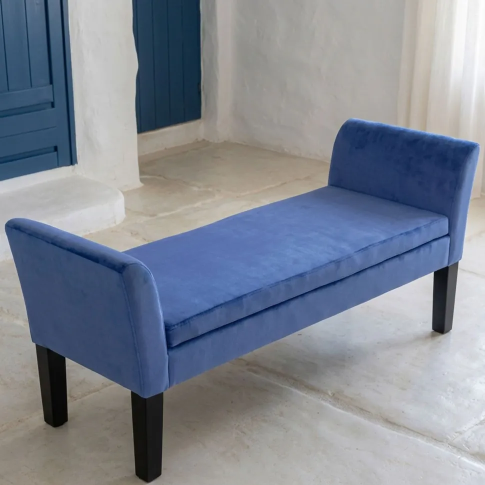 Banc coffre Idor Velours Bleu