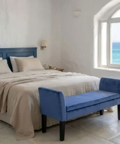 Banc coffre Idor Velours Bleu