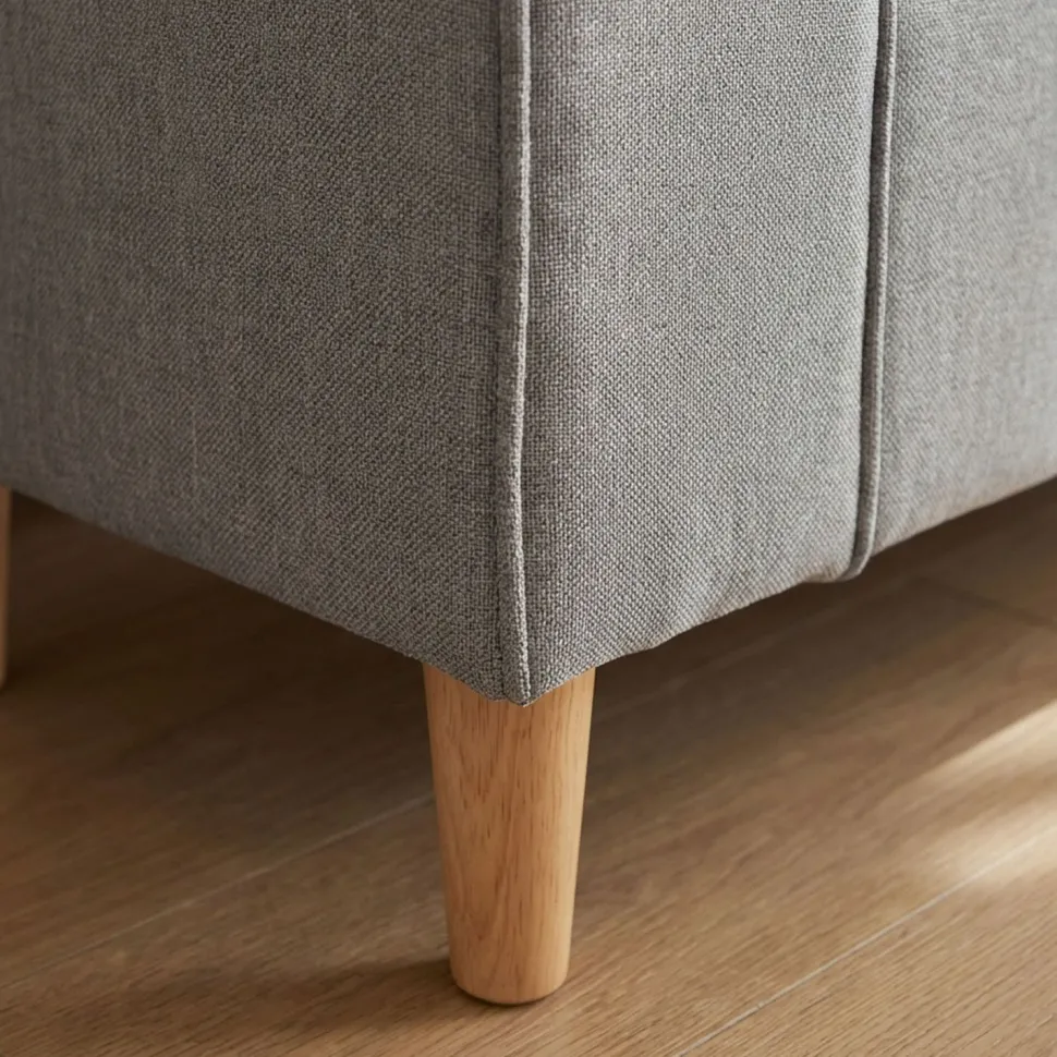 Banc coffre Winnie Tissu Gris clair