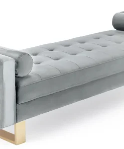 Banquette capitonnée Shell Velours Argent