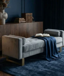 Banquette capitonnée Shell Velours Argent