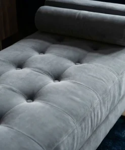 Banquette capitonnée Shell Velours Argent