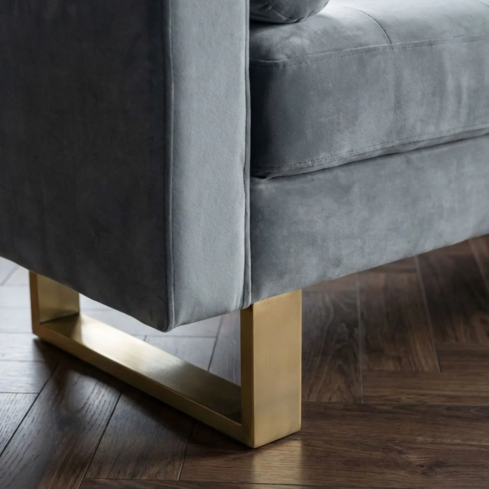 Banquette capitonnée Shell Velours Argent