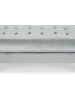 Banquette capitonnée Shell Velours Argent
