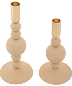 Bougeoir Aster rose ensemble de 2 pièces