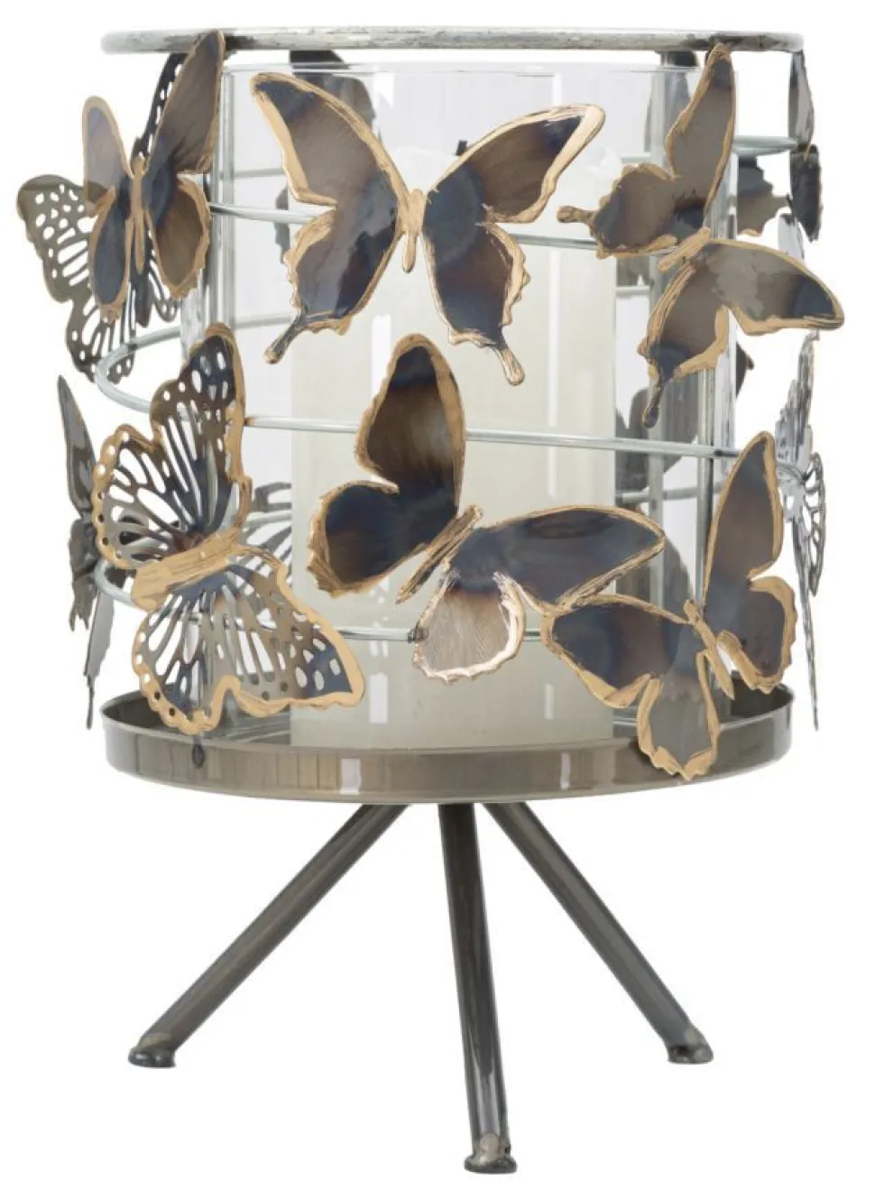 Bougeoir Farfalle Métal multicolore et Verre