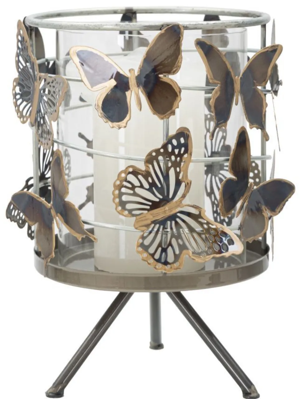 Bougeoir Farfalle Métal multicolore et Verre