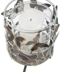 Bougeoir Farfalle Métal multicolore et Verre