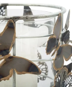 Bougeoir Farfalle Métal multicolore et Verre