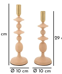 Bougeoir Gémeaux 2 pcs Rose