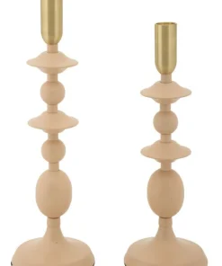 Bougeoir Gémeaux 2 pcs Rose