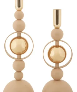 Bougeoir Saturne 2 pcs abstrait Rose doré