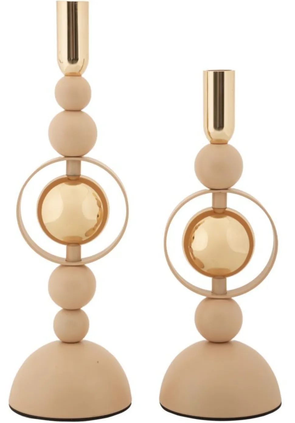 Bougeoir Saturne 2 pcs abstrait Rose doré