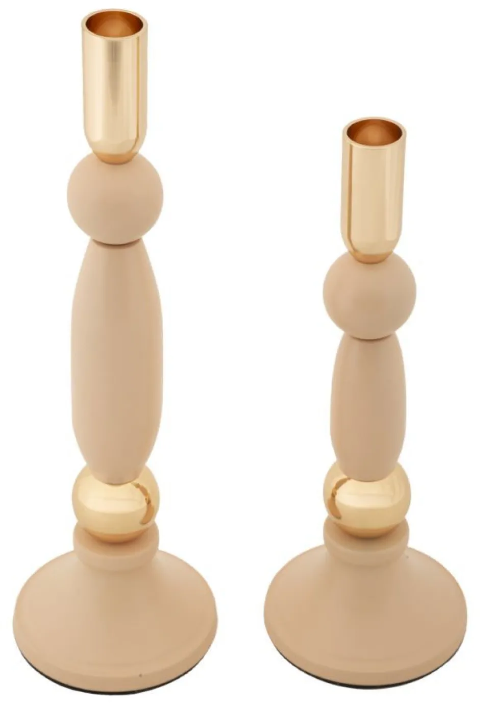 Bougeoir Strek rose set de 2 pièces finition dorée