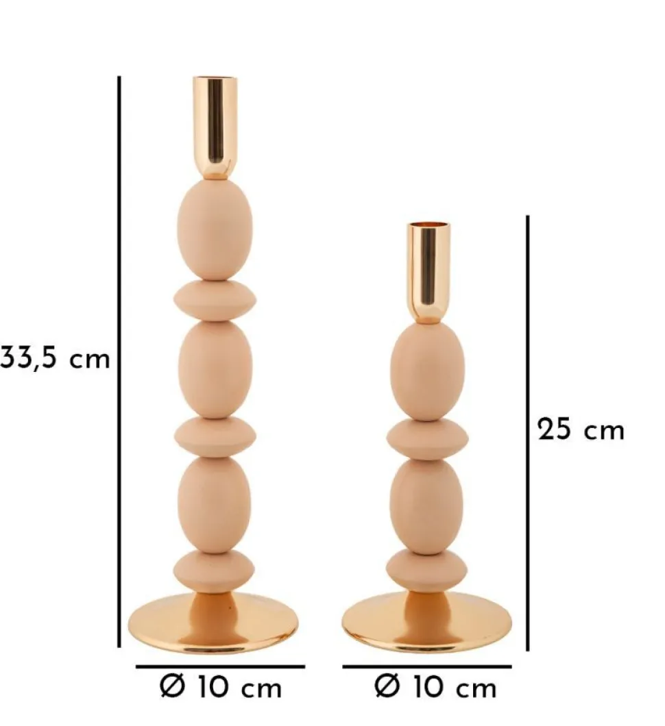 Bougeoirs Shuttle rose et doré ensemble de 2 pcs