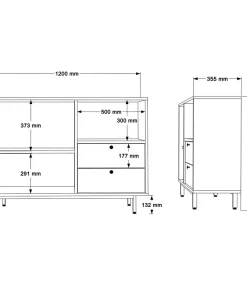 Buffet 2 portes et 2 tiroirs Axyl L88cm Blanc
