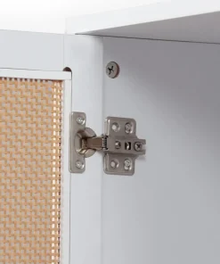 Buffet 3 tiroirs et 2 portes avec cannage Dalgora L120cm Blanc