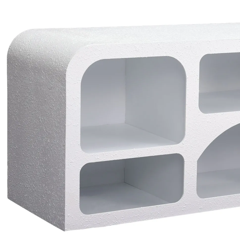 Buffet bas L160cm design arches avec LED intégrées Navalor Blanc
