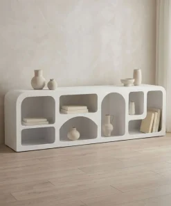 Buffet bas Navalor L160cm design arches style troglodyte Blanc