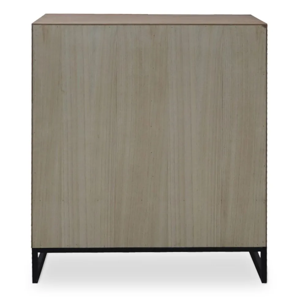 Buffet haut 5 tiroirs et 1 porte battante Panara L90cm Bois d'acacia patiné