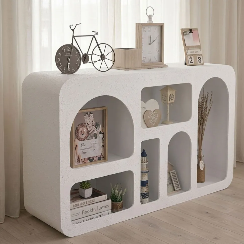 Buffet Navalor L130cm design arches style troglodyte Blanc