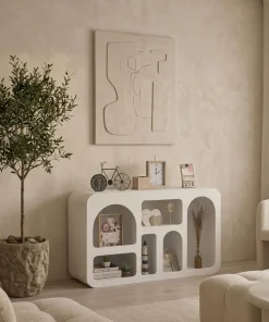 Buffet Navalor L130cm design arches style troglodyte Blanc