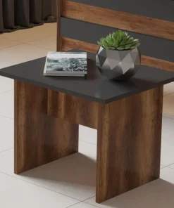 Bureau, armoire, commode et table basse Busymo Chêne foncé et Noir