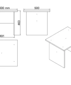 Bureau, armoire, commode et table basse Busymo Chêne clair et Noir