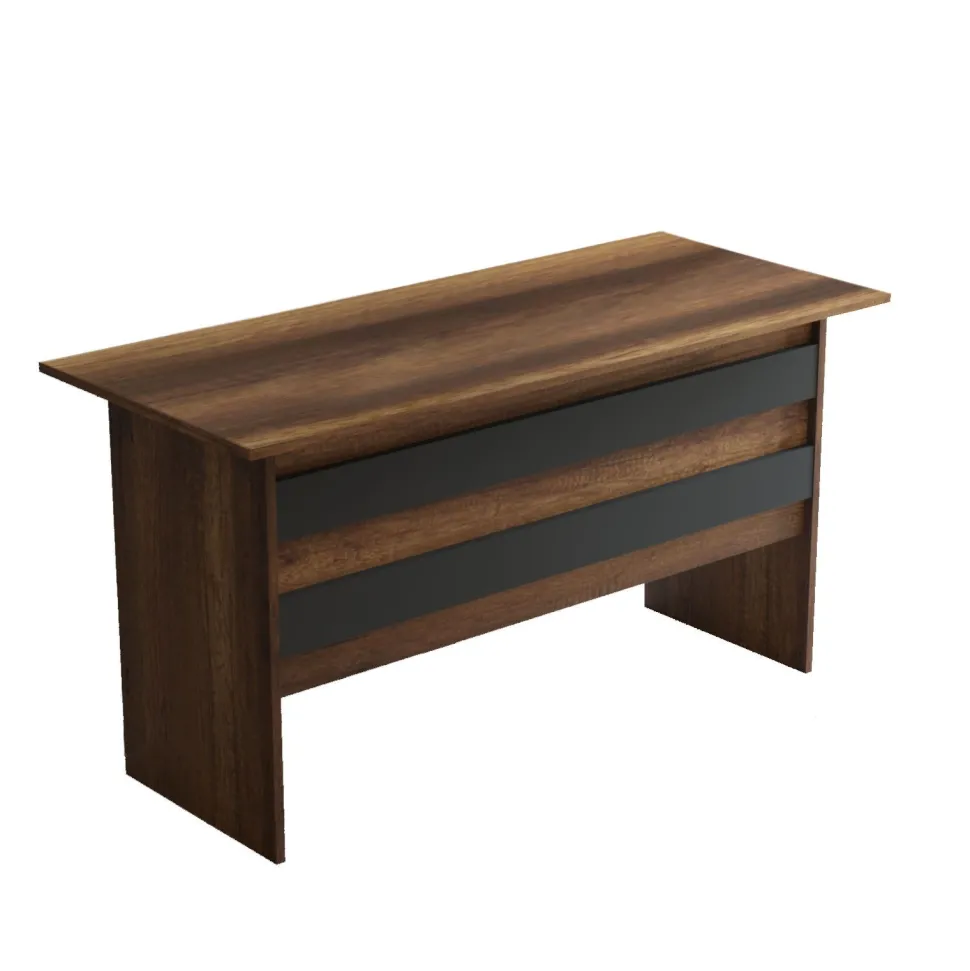 Bureau contemporain Busymo Chêne foncé et Gris