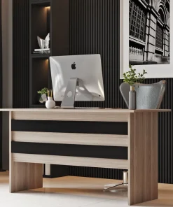 Bureau contemporain Busymo Chêne clair et Noir