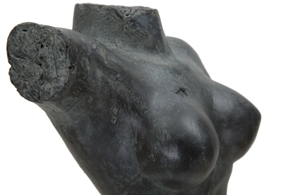 Buste Femme Polyrésine Noir socle en fer
