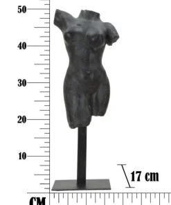 Buste Femme Polyrésine Noir socle en fer