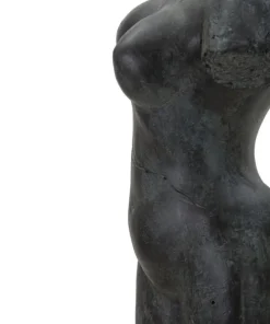 Buste Femme Polyrésine Noir socle en fer