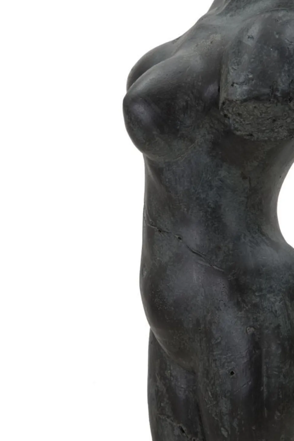 Buste Femme Polyrésine Noir socle en fer