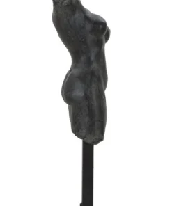 Buste Femme Polyrésine Noir socle en fer