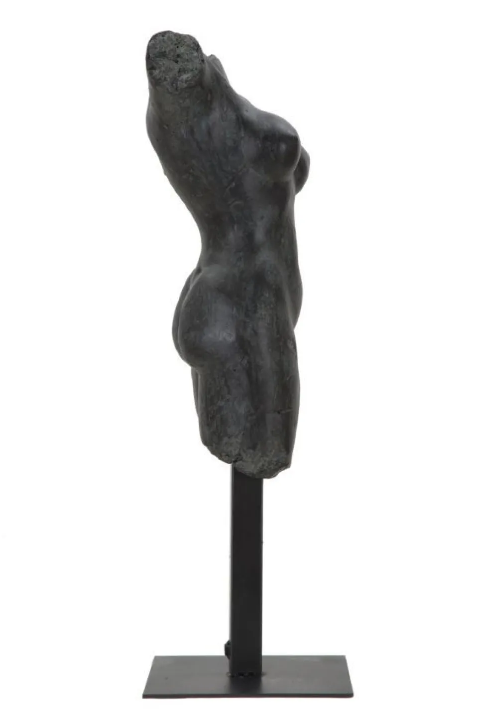 Buste Femme Polyrésine Noir socle en fer