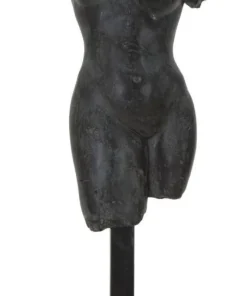 Buste Femme Polyrésine Noir socle en fer