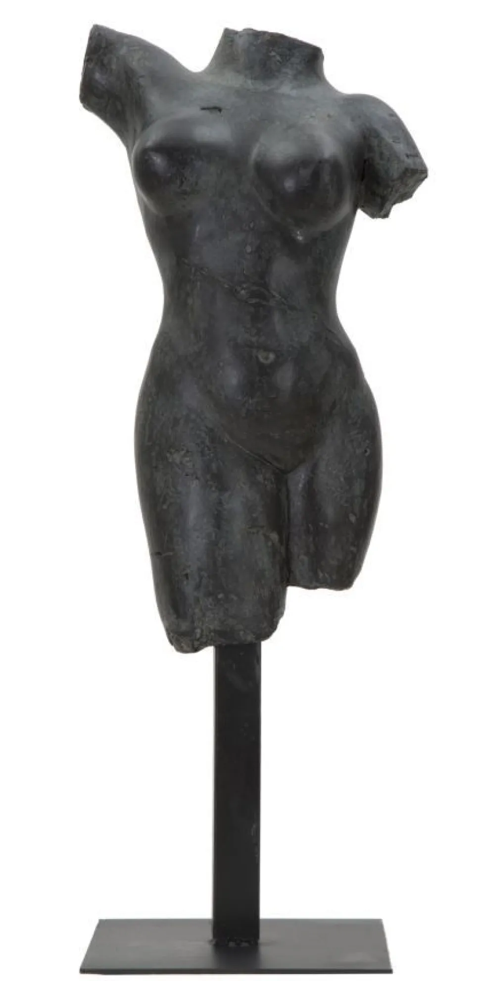Buste Femme Polyrésine Noir socle en fer