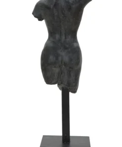 Buste Femme Polyrésine Noir socle en fer